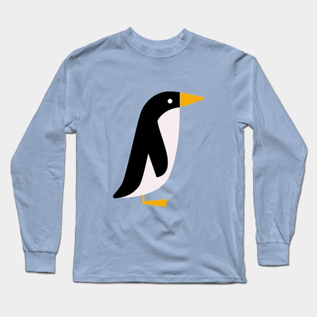 Penguin Party – Retro Penguins in Blue Long Sleeve T-Shirt by SuzieLondon